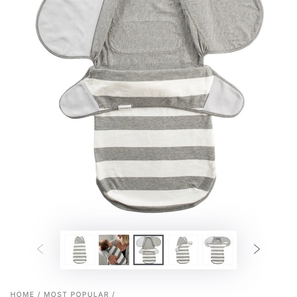 Swado Gray and White Striped swaddle Bag sz small - Picture 5 of 6